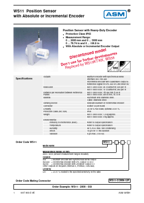 WS11-2000-SSI-L01 Datasheet PDF ASM GmbH