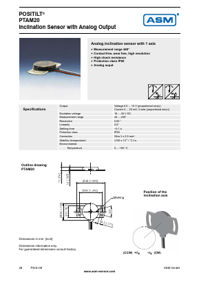 PTAM20 Datasheet PDF ASM GmbH