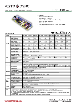 LPP-100-7.5 Datasheet PDF Astrodyne Corporation