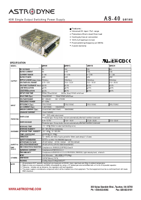 AS40-5 Datasheet PDF Astrodyne Corporation