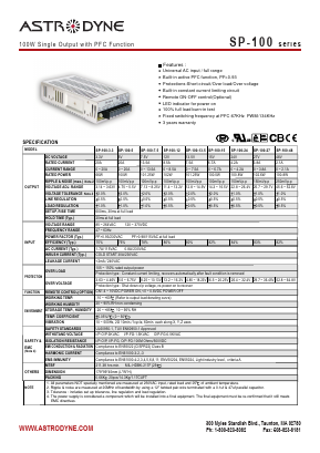 SP-100-5 Datasheet PDF Astrodyne Corporation