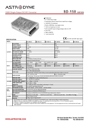 SD-150D-24 Datasheet PDF Astrodyne Corporation