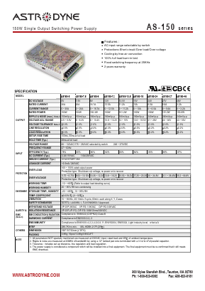 AS150-12 Datasheet PDF Astrodyne Corporation