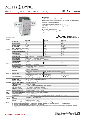 DR-120-12 Datasheet PDF Astrodyne Corporation
