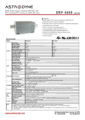 DRP-480S-48 Datasheet PDF Astrodyne Corporation
