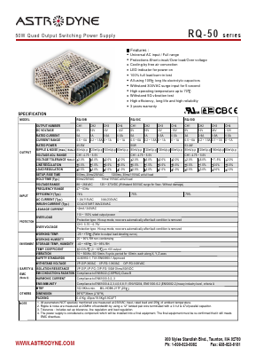 RQ-50 Datasheet PDF Astrodyne Corporation
