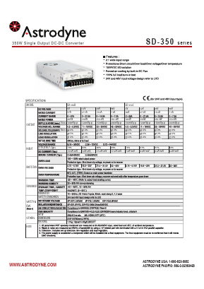 SD-350D Datasheet PDF Astrodyne Corporation