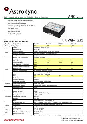 ANC-12S Datasheet PDF Astrodyne Corporation
