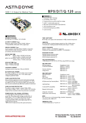 MPT-120C Datasheet PDF Astrodyne Corporation