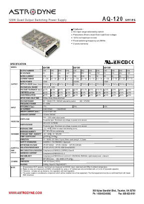 AQ-120 Datasheet PDF Astrodyne Corporation