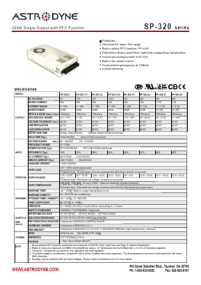 SP-320-12 Datasheet PDF Astrodyne Corporation
