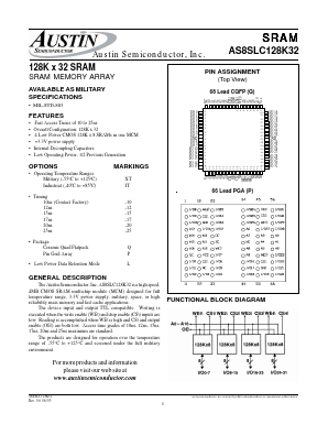 AS8SLC128K32Q-15/XT Datasheet PDF Austin Semiconductor
