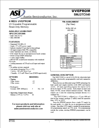 5962-9175205MXA Datasheet PDF Austin Semiconductor
