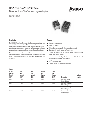 HDSP-516H Datasheet PDF Avago Technologies