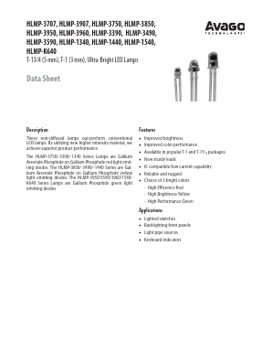 HLMP-3950-LM0A1 Datasheet PDF Avago Technologies