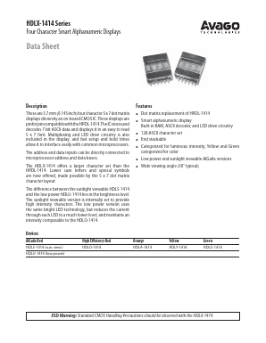 HDLX-1414 Datasheet PDF Avago Technologies