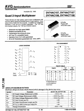 DV74AC158N Datasheet PDF AVG Semiconductors=>HITEK