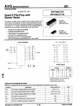 DV74ACT175 Datasheet PDF AVG Semiconductors=>HITEK