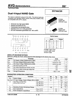 DV74AC20D Datasheet PDF AVG Semiconductors=>HITEK