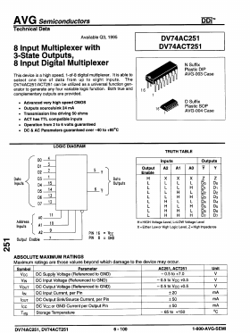 DV74ACT251 Datasheet PDF AVG Semiconductors=>HITEK