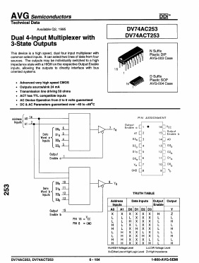 DV74AC253 Datasheet PDF AVG Semiconductors=>HITEK