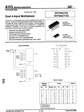 DV74ACT153 Datasheet PDF AVG Semiconductors=>HITEK