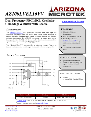 AZ100LVEL16VRL Datasheet PDF Arizona Microtek, Inc