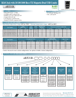 ARJU31B-MCSO-A-AD-EMU2 Datasheet PDF Abracon Corporation