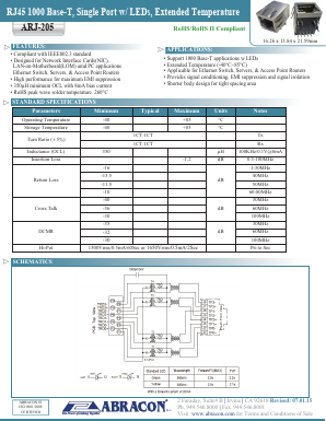 ARJ-205 Datasheet PDF Abracon Corporation
