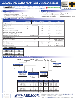 ABM10-24.000MHZ-18-E30-T3 Datasheet PDF Abracon Corporation