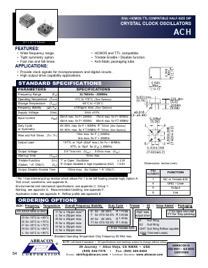 ACH Datasheet PDF Abracon Corporation