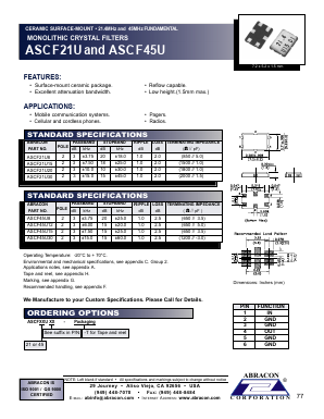 ASCF45U Datasheet PDF Abracon Corporation