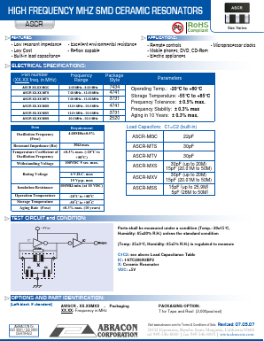 ASCR-MSS Datasheet PDF Abracon Corporation
