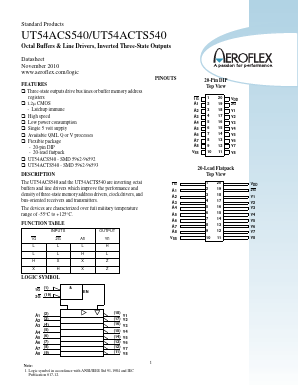 UT54ACTS540 Datasheet PDF Aeroflex Corporation