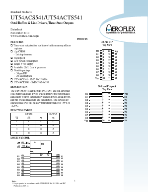 UT54ACS541 Datasheet PDF Aeroflex Corporation
