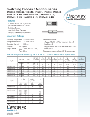 1N6638 Datasheet PDF Aeroflex Corporation