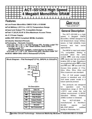 ACT-S512K8 Datasheet PDF Aeroflex Corporation