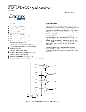 UT54LVDS032-UCA Datasheet PDF Aeroflex Corporation