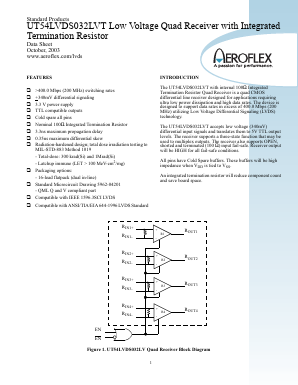 UT54LVDS032LVT Datasheet PDF Aeroflex Corporation