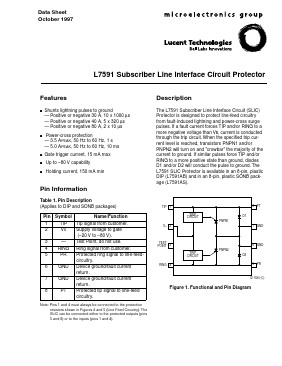 ATTL7591AS-TR Datasheet PDF Agere -> LSI Corporation