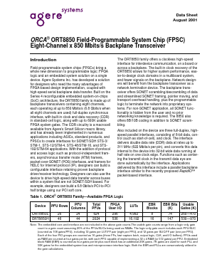 ORT8850 Datasheet PDF Agere -> LSI Corporation