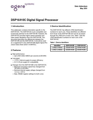 DSP16410C Datasheet PDF Agere -> LSI Corporation