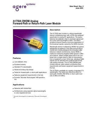 A1750A53FFSC08 Datasheet PDF Agere -> LSI Corporation