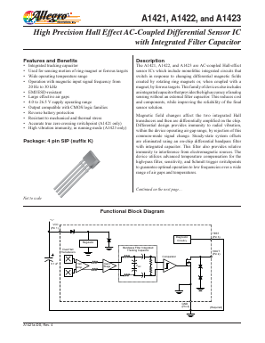 A1421LK Datasheet PDF Allegro MicroSystems