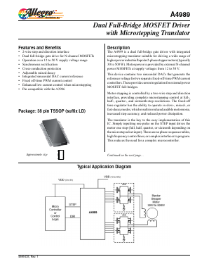 A4989SLDTR-T Datasheet PDF Allegro MicroSystems