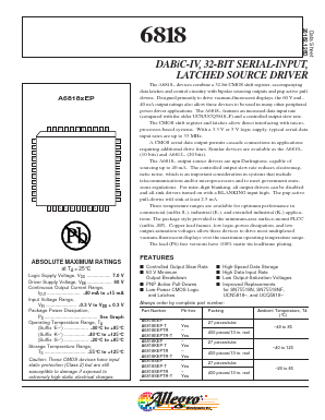 A6818KEP-T Datasheet PDF Allegro MicroSystems