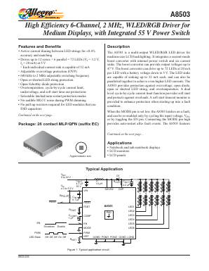 A8503 Datasheet PDF Allegro MicroSystems
