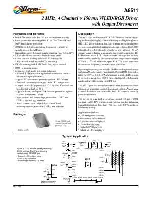 A8511KLPTR-T Datasheet PDF Allegro MicroSystems