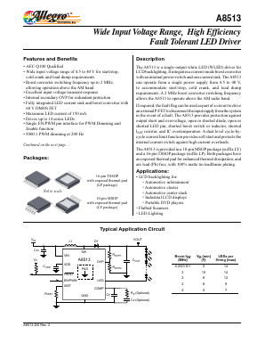 A8513 Datasheet PDF Allegro MicroSystems