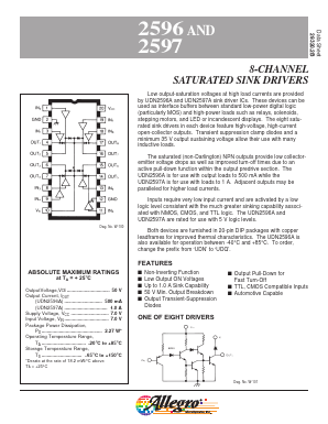 UDN2597A Datasheet PDF Allegro MicroSystems